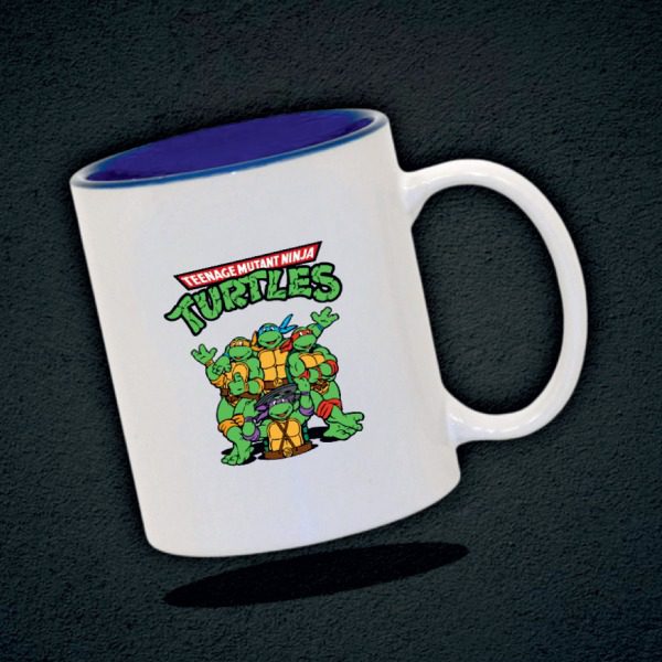 Personalized Inner Coloured 2 Tone Mug Turtles design
