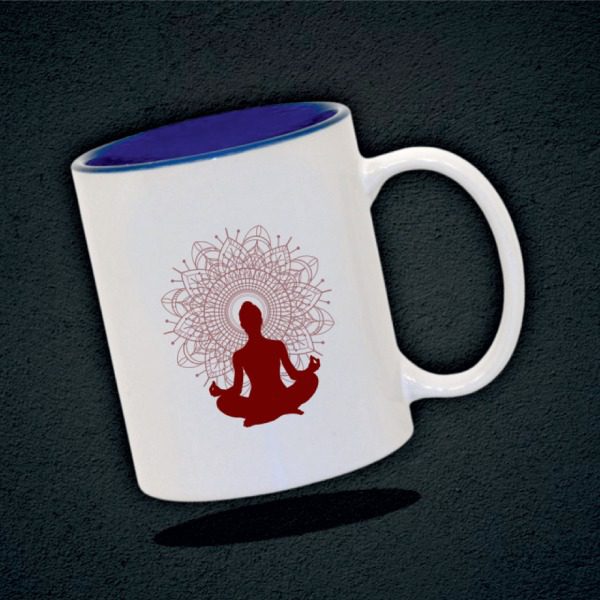 Personalized Inner Coloured 2 Tone Mug Yoga design
