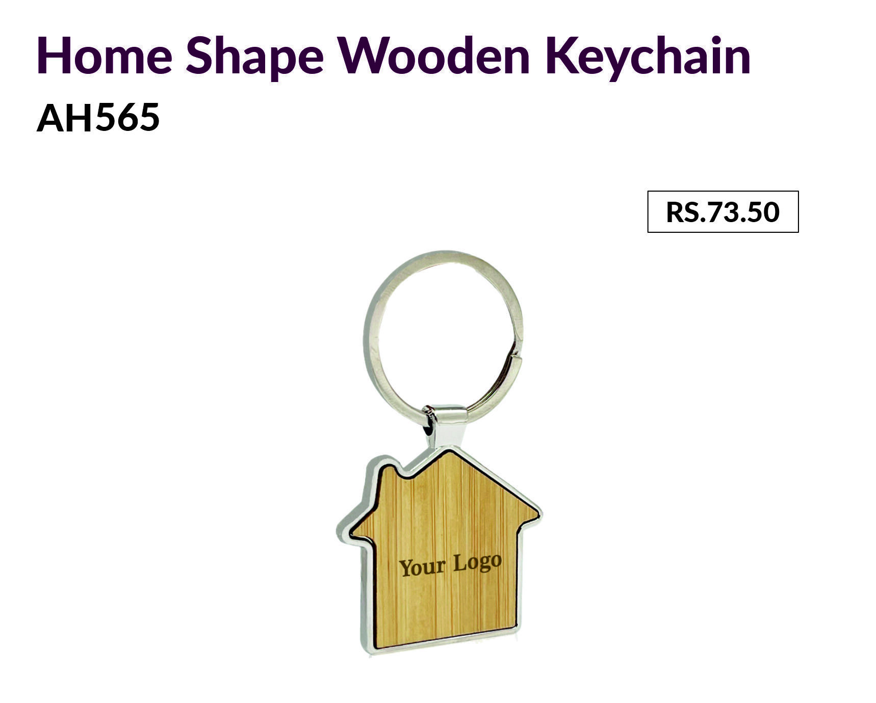 Home Shape Wooden Keychain