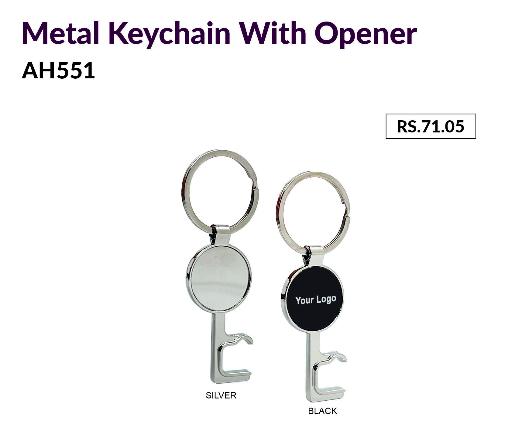 Metal Keychain With Opener