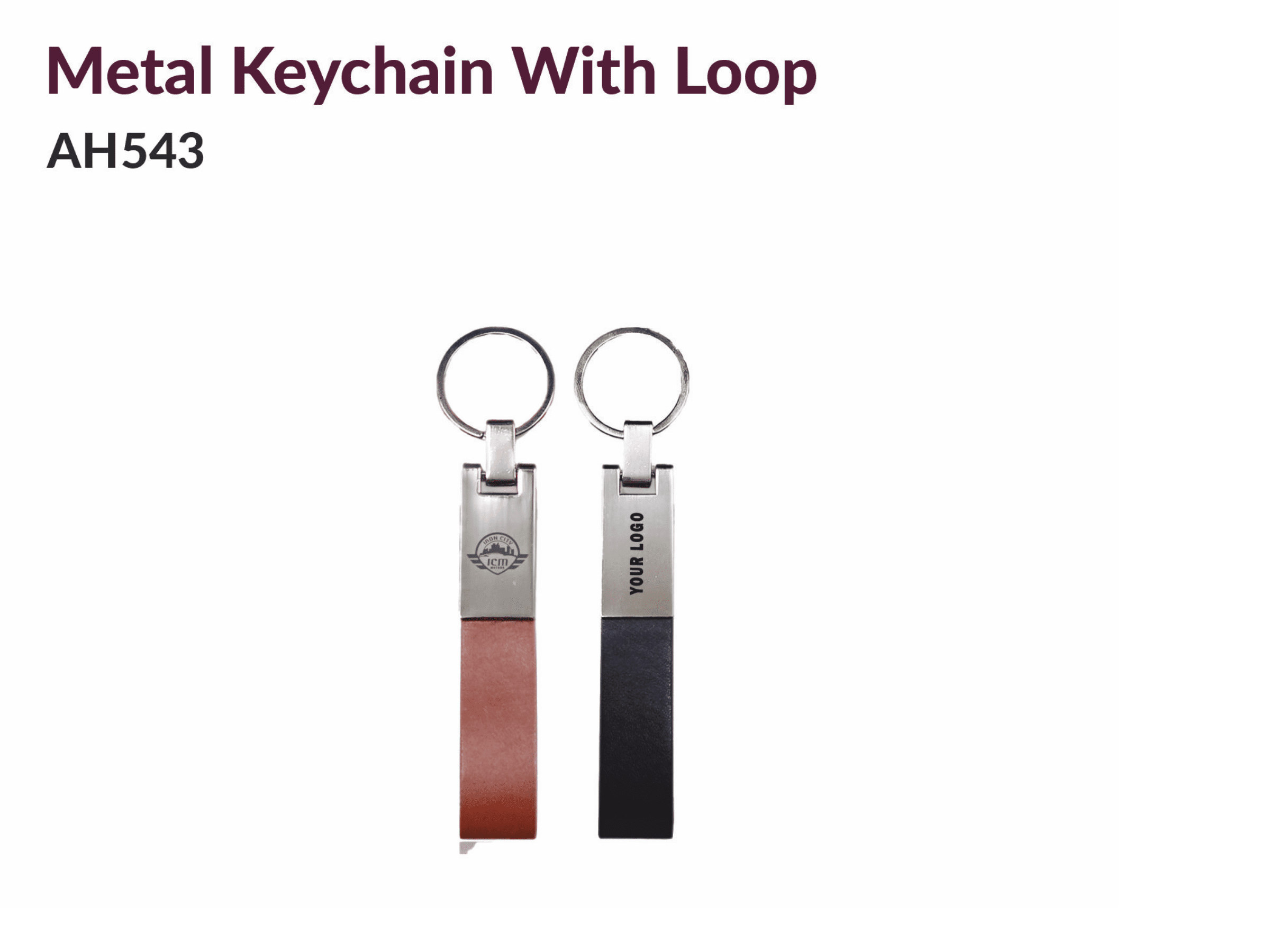 Metal Keychain With Loop AH543